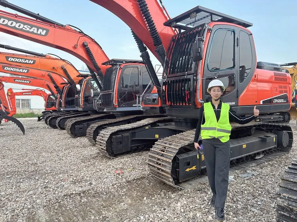 Used excavators held in the yard in China